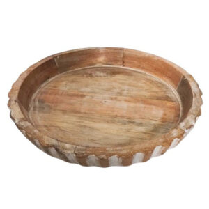 Azafate circular de madera wash
